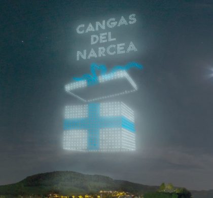 Cangas del Narcea gana un espectáculo de 200 drones en un concurso de redes sociales organizado por Flock Drone Art