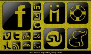 Glossy Black Social Media by WebTreatsETC