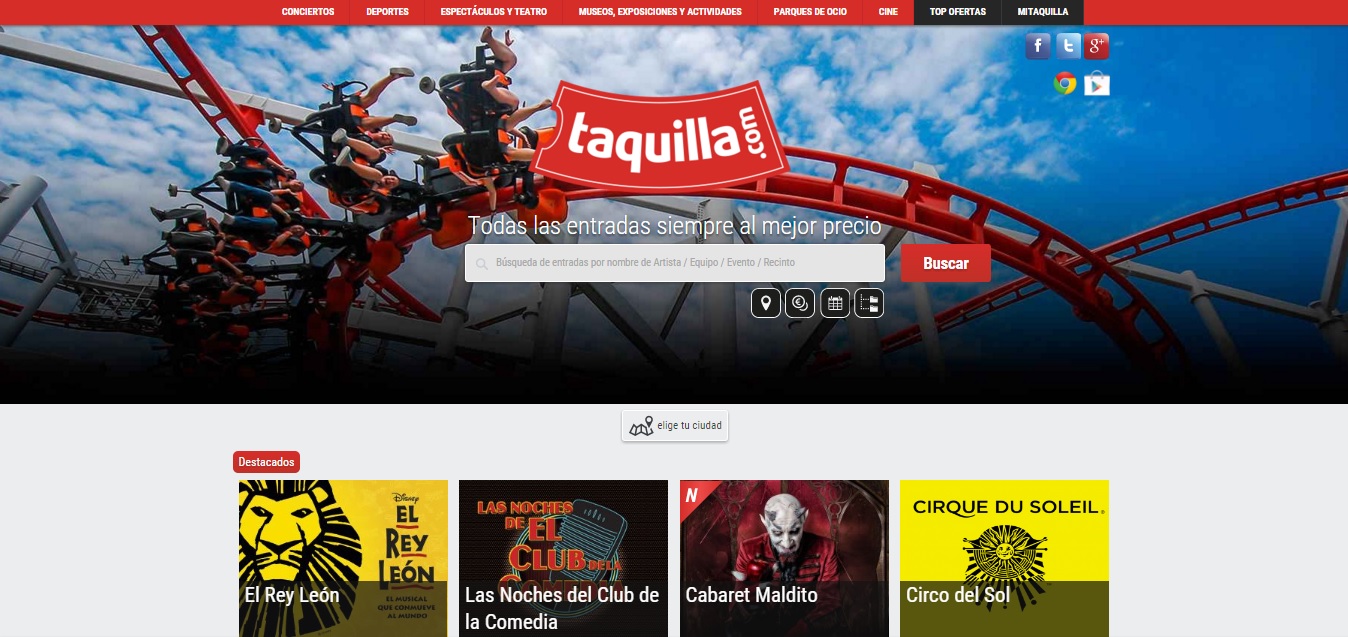 Taquilla.com crece un 350% en 2015